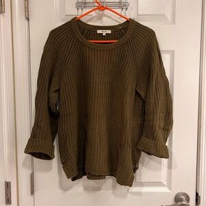Madewell Olive Green Ribbed Knit Sweater